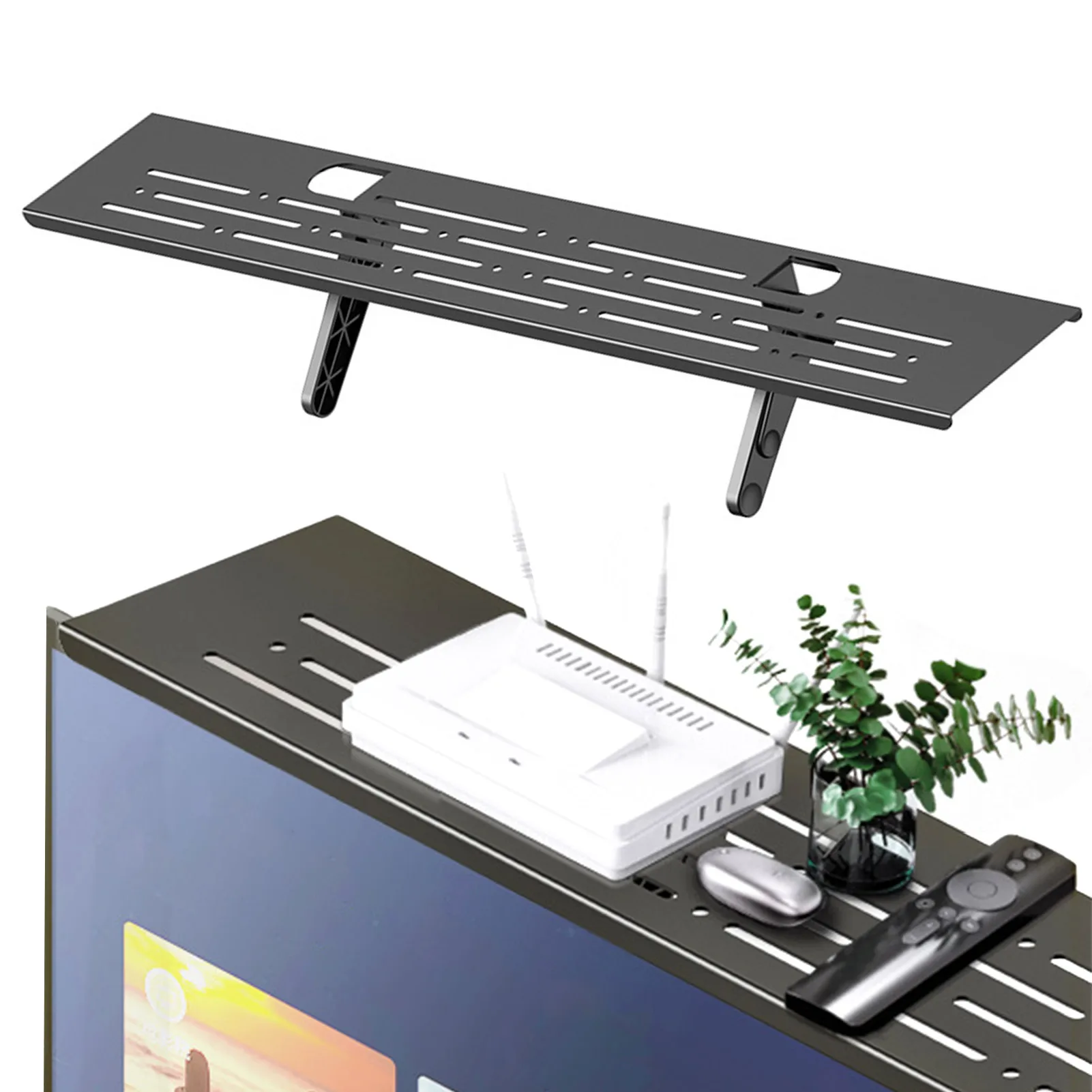 

TV And Monitor Top Shelf 2.36 Inch Wide Platform TV Top Shelf TV Shelf Mounting Bracket With 2.36 Inch Wide Padded Platform For