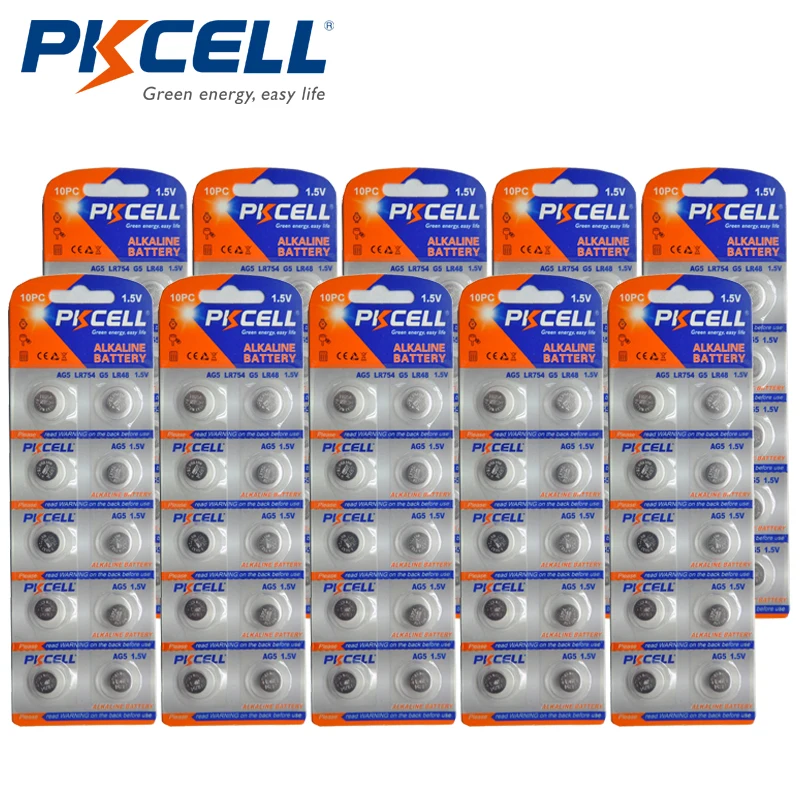 

100Pcs/PKCELL1.5V AG5 LR48/LR193/LR754 Akaline Button Cell Battery Watch Battery