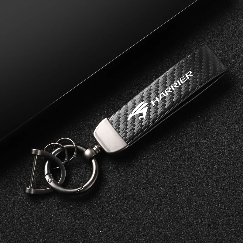 

Leather Car KeyChain High-Grade Carbon Fiber For Toyota Harrier Corolla 2008 Avensis Rav4 Noah Car KeyChain Accessories
