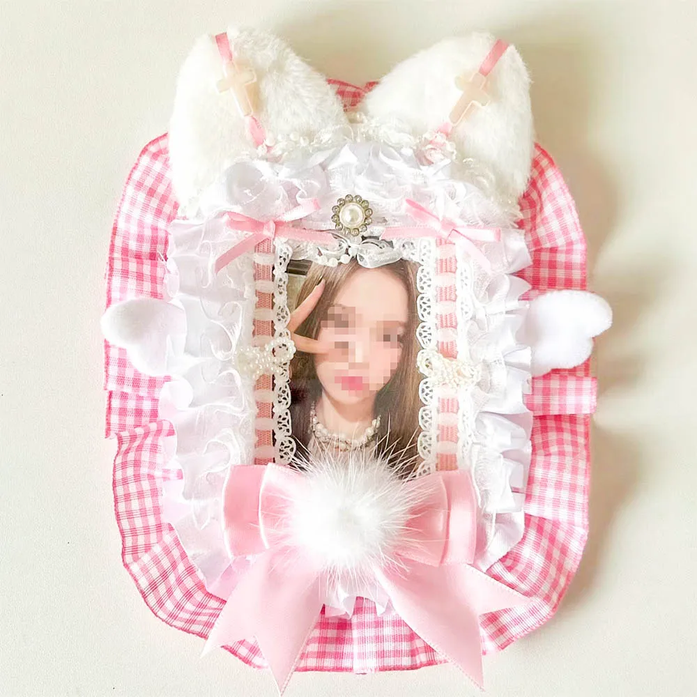 Черная кружевная Фотокарта Toploader ручная работа лента плюшевые карты рукав для Kpop