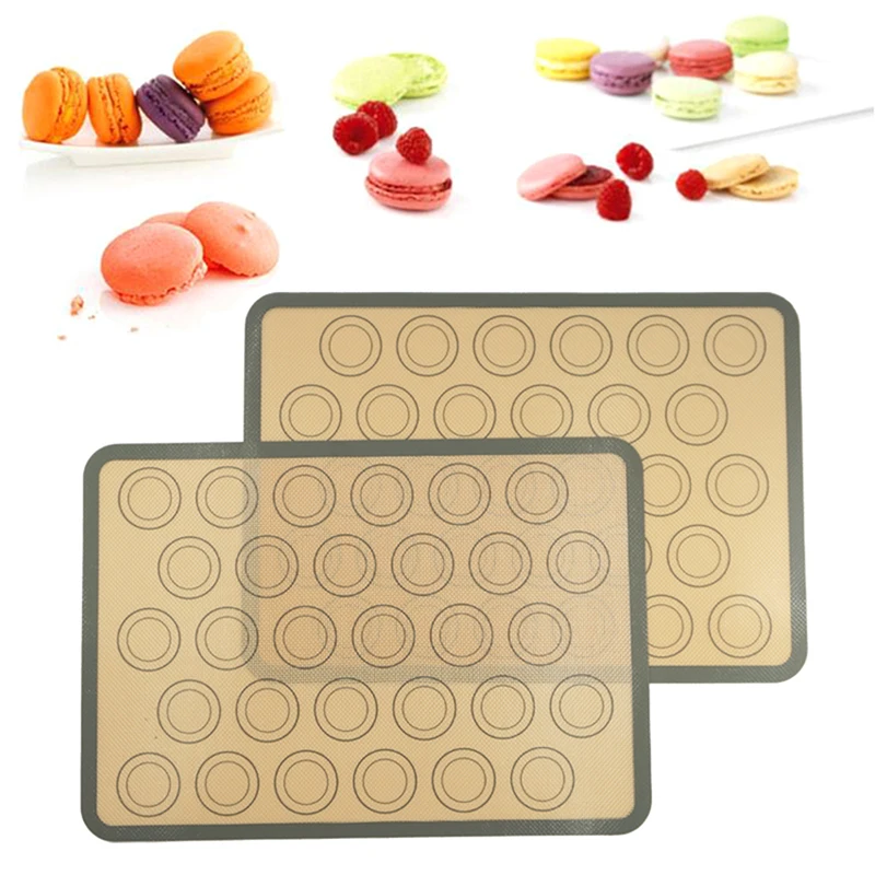 

2PCS Macaron Baking Mat Non Stick Silicon for Macaroon Pastry Cookie Cake Making
