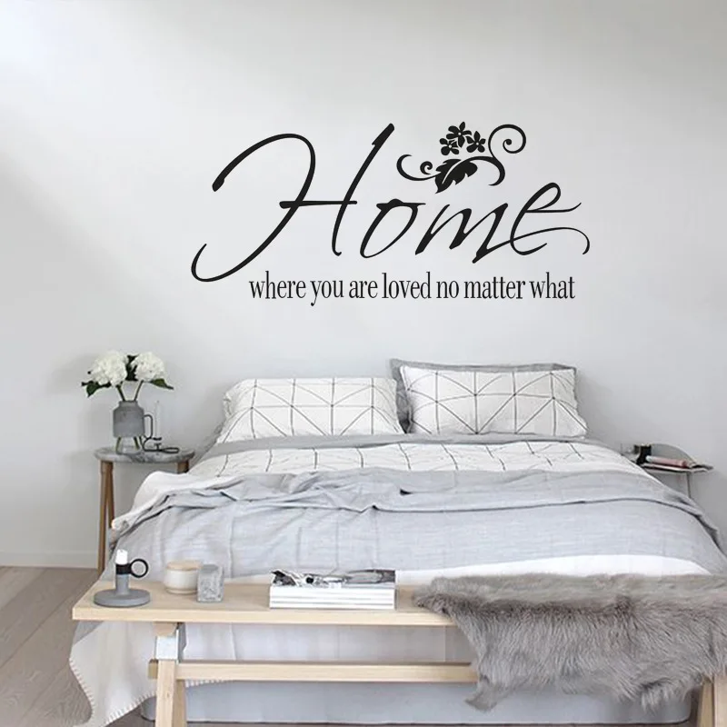 

Home Where You Are Loved No Matter What Quotes Vinyl Wall Stickers for Bedroom Indoor Art Decoration Diy Removeable Decals