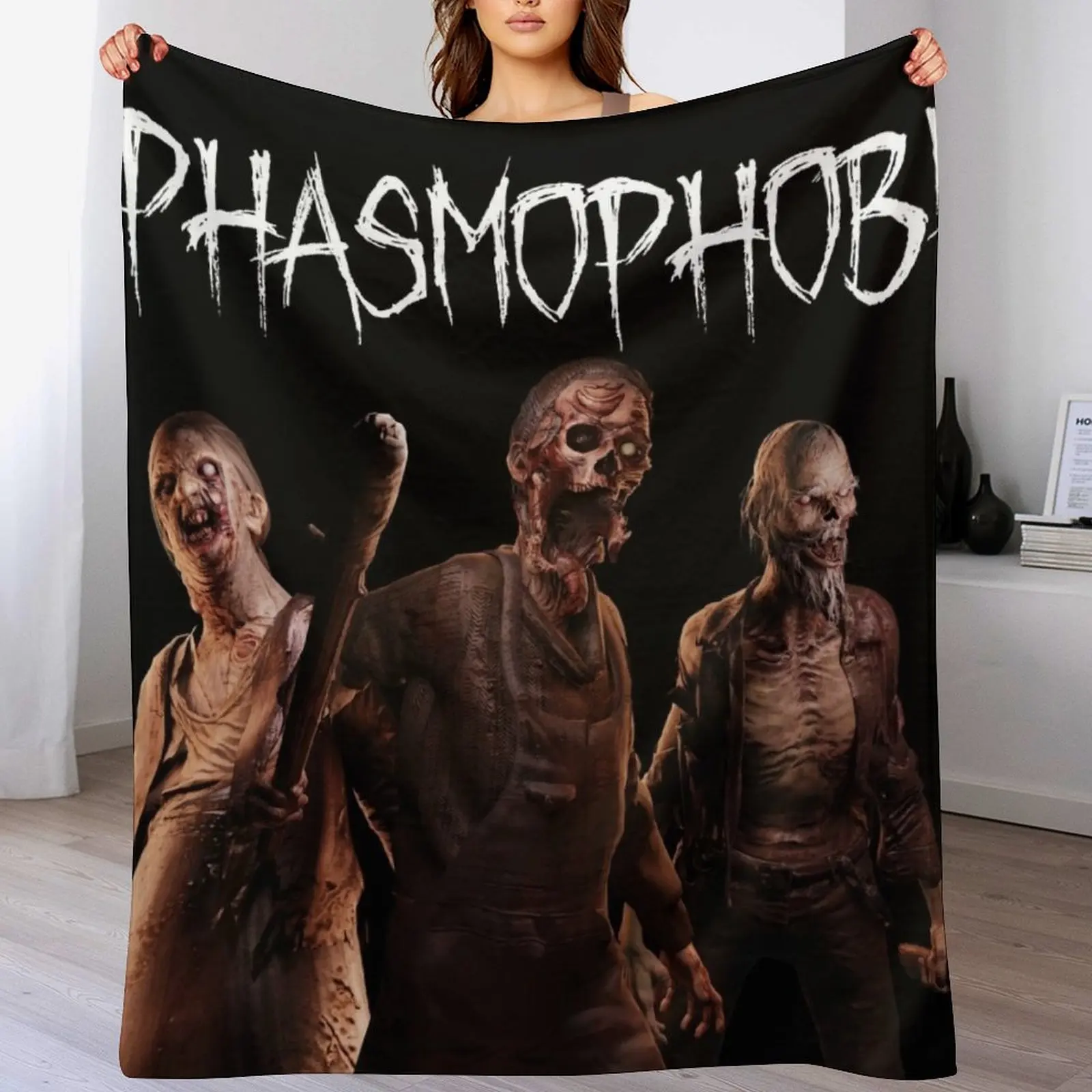 Модели Phasmophobia Ghost пледы движущиеся мягкие клетчатые декоративные одеяла для