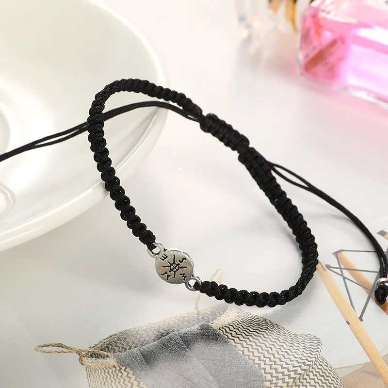 

New Graduation Season Card Bracelet Simple Creative Compass Wax Thread Braided Adjustable Bracelet Friendship Bracelets Gift