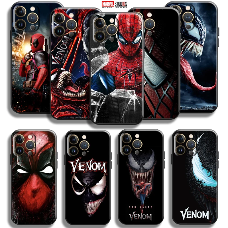 

Venom Spiderman Deadpool For Apple iPhone 13 12 11 Pro Max Mini X XR XS Max SE 5 5s 6 6S 7 8 Plus Phone Case Carcasa