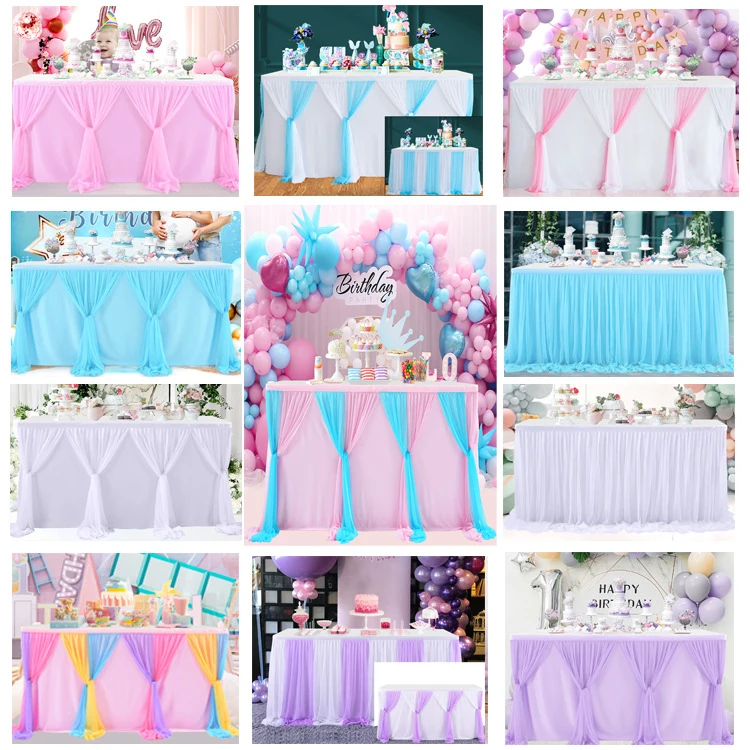 

Юбка для стола, красочная посуда, юбка-пачка для детской вечевечерние НКИ, банкета вечерние вечеринки, дома, скатерть, Настольная Обложка