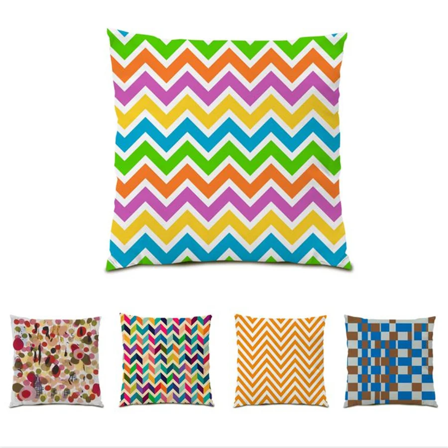 

Support Customization Decorative Pillows for Sofa Comfortable Fabric Cushion Cover 45x45cm Geometric Figure Home Decor E0158