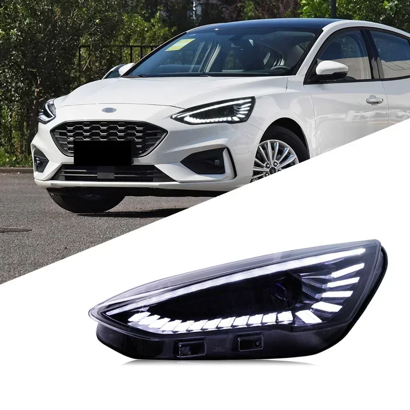 Автомобильные светодиодные фары в сборе для Ford Focus 2019-2021, автоматические противотуманные фары DRL, стоп-сигнал, указатель поворота Plug and Play (art.: 3920cee4e5f61) - 3920cee4e5f61