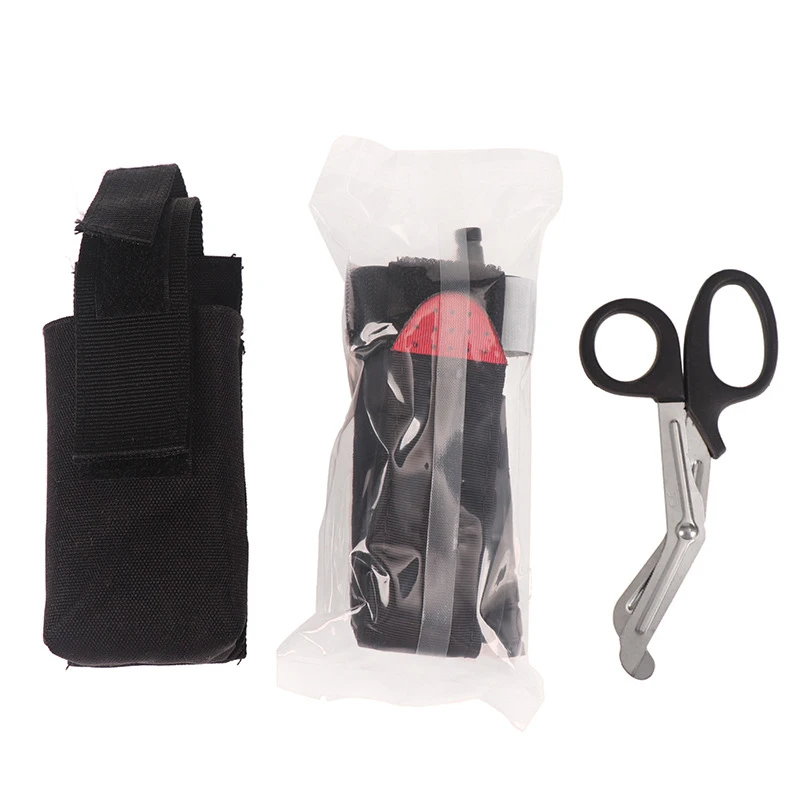 

3PCS Outdoor Survival Tourniquet Emergency First Aid Kit Tactical Military Bleeding Harness Bandage Scissors Tactical Gear Set