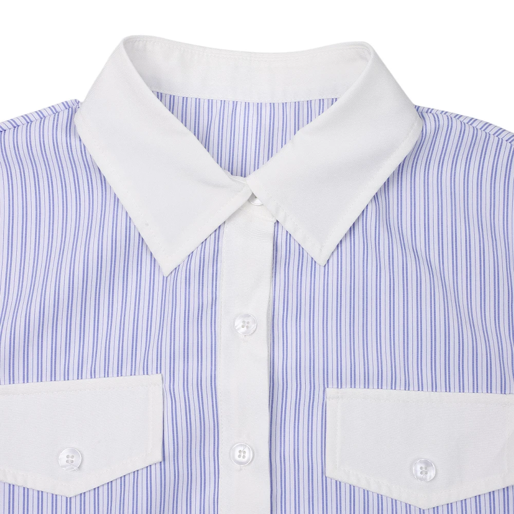 Женские полосатые блузки с длинными рукавами и цветными блоками новые зимние