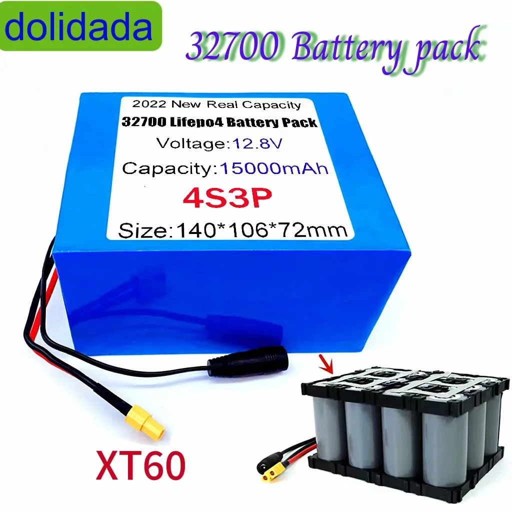

nouveau32700 Lifepo4 Batterie 4S3P 12.8V 15Ah 40A 100AÉquilibré BMS pour le Bateau Électrique et Alimentation Sans Interruption