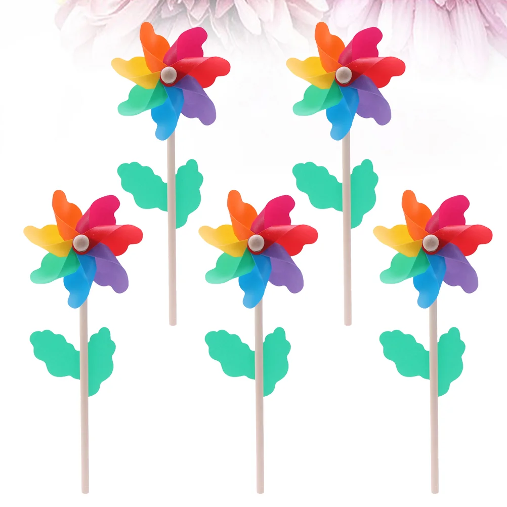 

Pinwheel Pinwheels Windmillparty Kids Rainbow Garden Wooden Decor Yard Children Colorful Andfavors Windmills The Bulk Mini