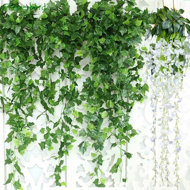 

Artificial Ivy Leaf Garland Plants Vine Greenery Fake Foliage Garland Hanging Gift for Wedding Party Garden Home Wall Decoration