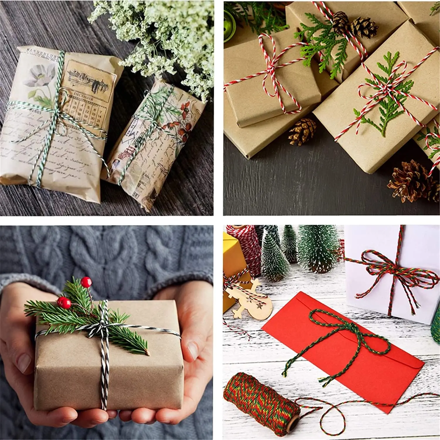 Веревка хлопковая двухцветная 100 м/рулон |