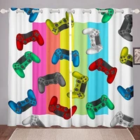 kids gamer curtains video gaming gamepad window drapes boys girls joystick window curtains for bedroom living room blackout
