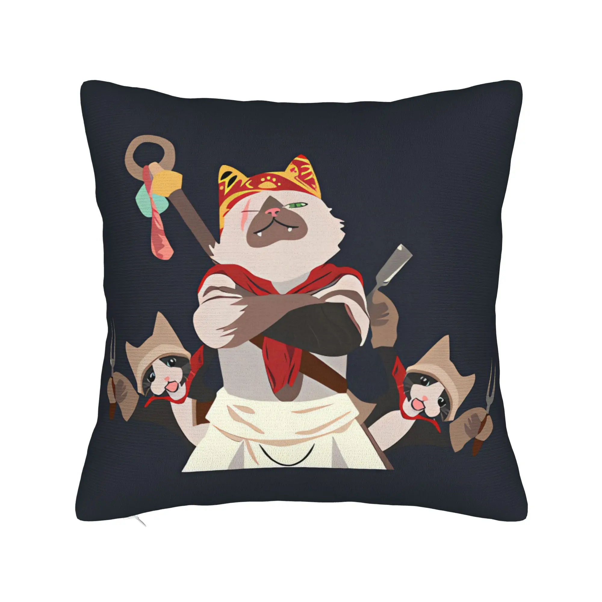 Фото Наволочка Monsters Hunters Palico Wilds, удобный чехол для подушки для дивана, домашний декор, модные наволочки в стиле ретро №2