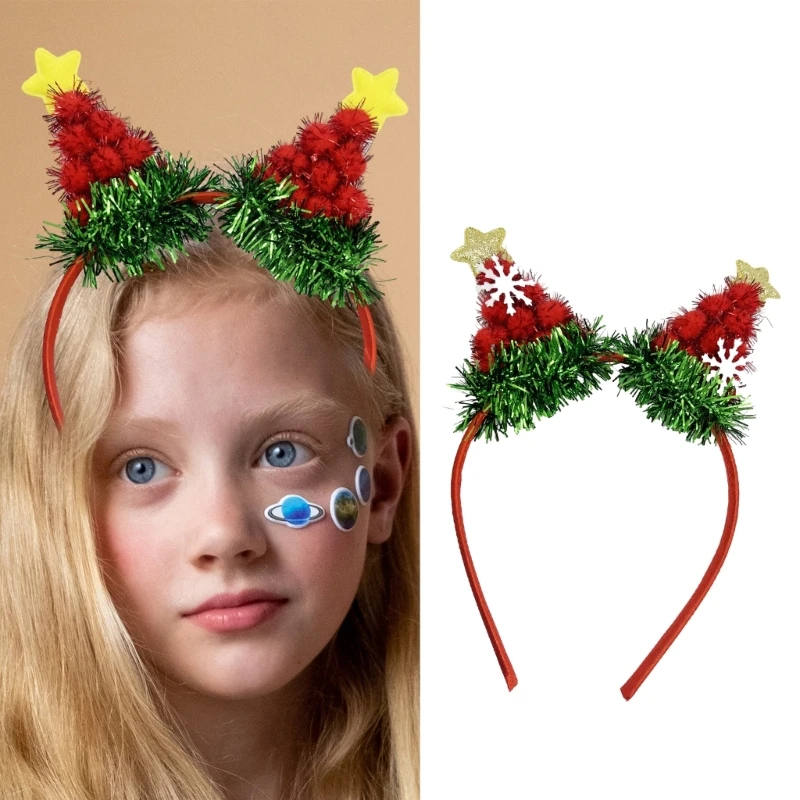 

Празднование Рождественской елки Повязка на голову Фестиваль Подростковая мишура Новогодний обруч для волос