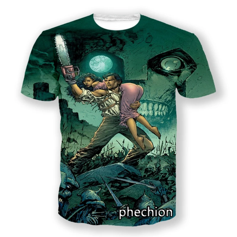 

phechion New Fashion Men/Women The Evil Dead 3D Printed Short Sleeve T-Shirt Casual T Shirt Sport Hip Hop Summer Tops L38