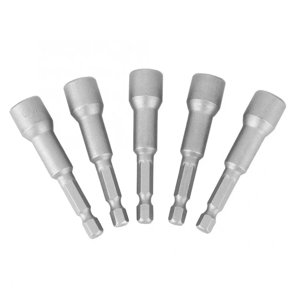 

5pcs Magnetic Nut Driver 10mm Hex Head Impact Socket Power Drill Bit Screwdriver Hammer Drill Hexagon Tool Parts Chave De Fenda