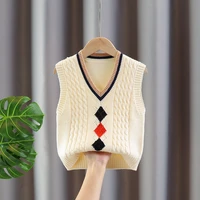 childrens sweater vest boys and girls sweater vest kids baby warm v neck waistcoat spring and autumn childrens clothing