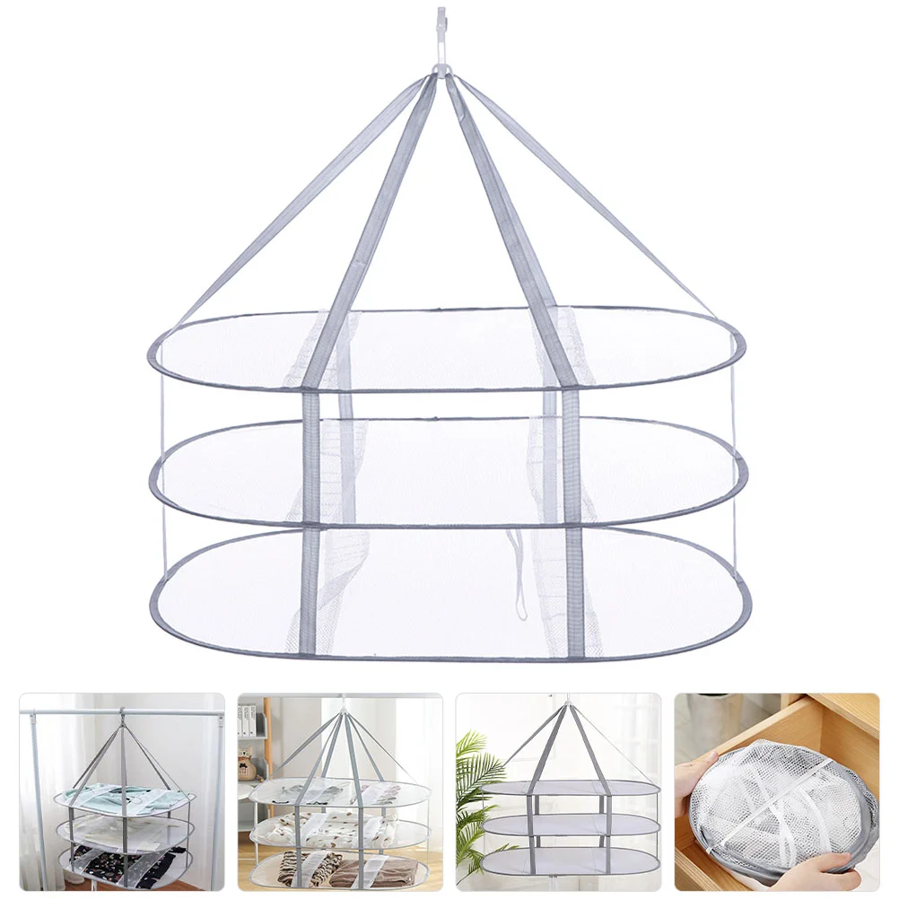 

Folding Hanging Mesh Clothes Drying Net Rack Lay Flat Dry Hanger for Indoor Outdoor Delicates Towel Socks Swimsuit Drying Rack