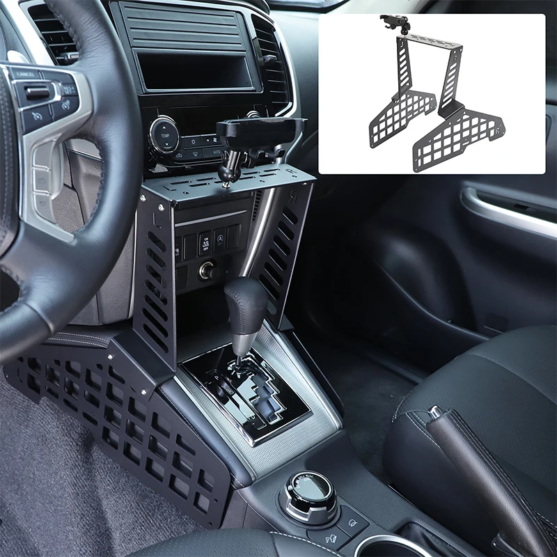 Фото Для Mitsubishi L200/Mitsubishi Triton 2019-2023 автомобильный держатель для телефона аксессуары из алюминиевого сплава автомобильная центральная платформа расширения переключения передач №1