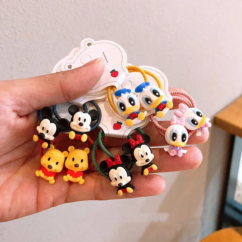 Заколка для волос Disney Микки Минни кавайная Детская резинка мультяшная маленькая