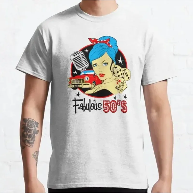 Футболка мужская в стиле рокабилли Готическая креативная тенниска с рисунком