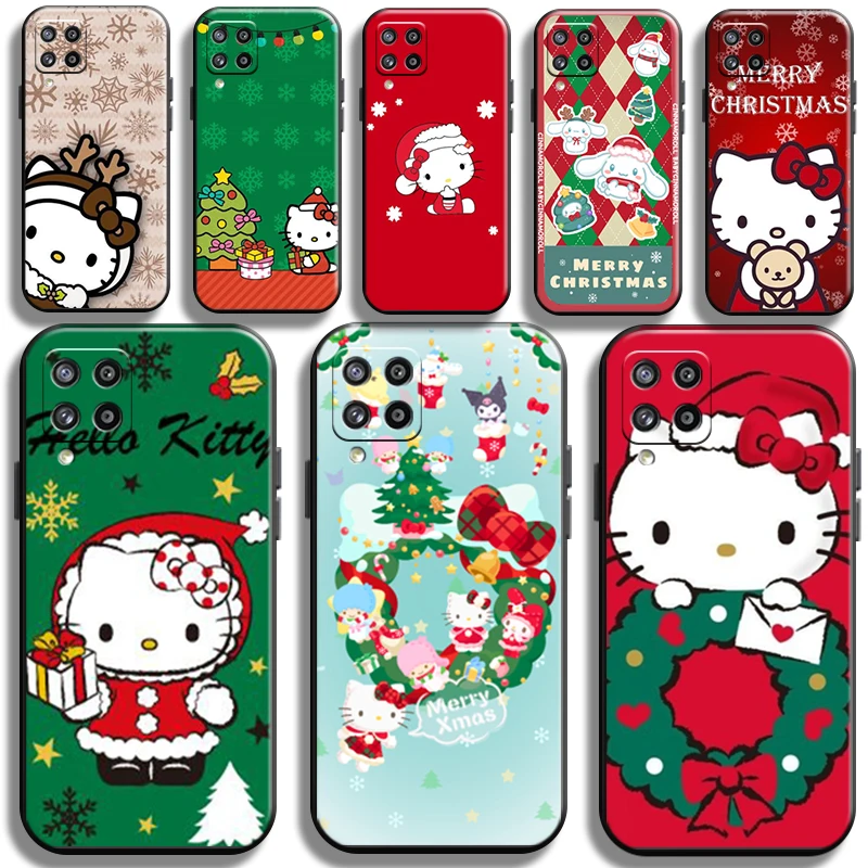 

Christmas Hello Kitty Kuromi For Samsung Galaxy A42 5G Phone Case Black Carcasa TPU Funda Back Full Protection Cover