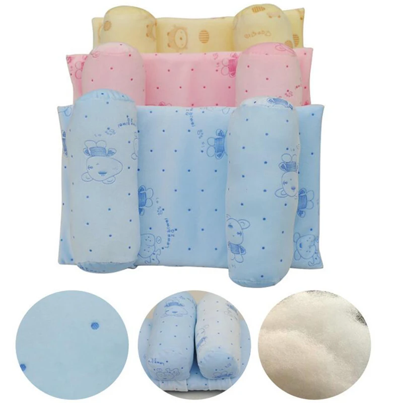 

Cute Anti-heading Pillow Infant Baby Soft Pillow Prevent Flat Head Anti Roll Cushion Sleeping Support Cotton Pillows