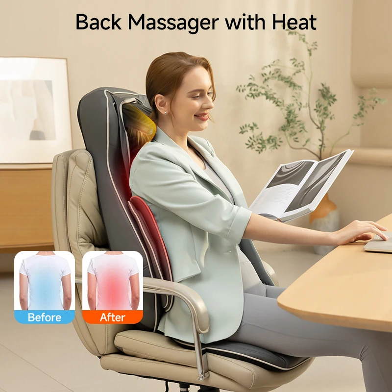 Подушка для массажа шиацу спины и шеи