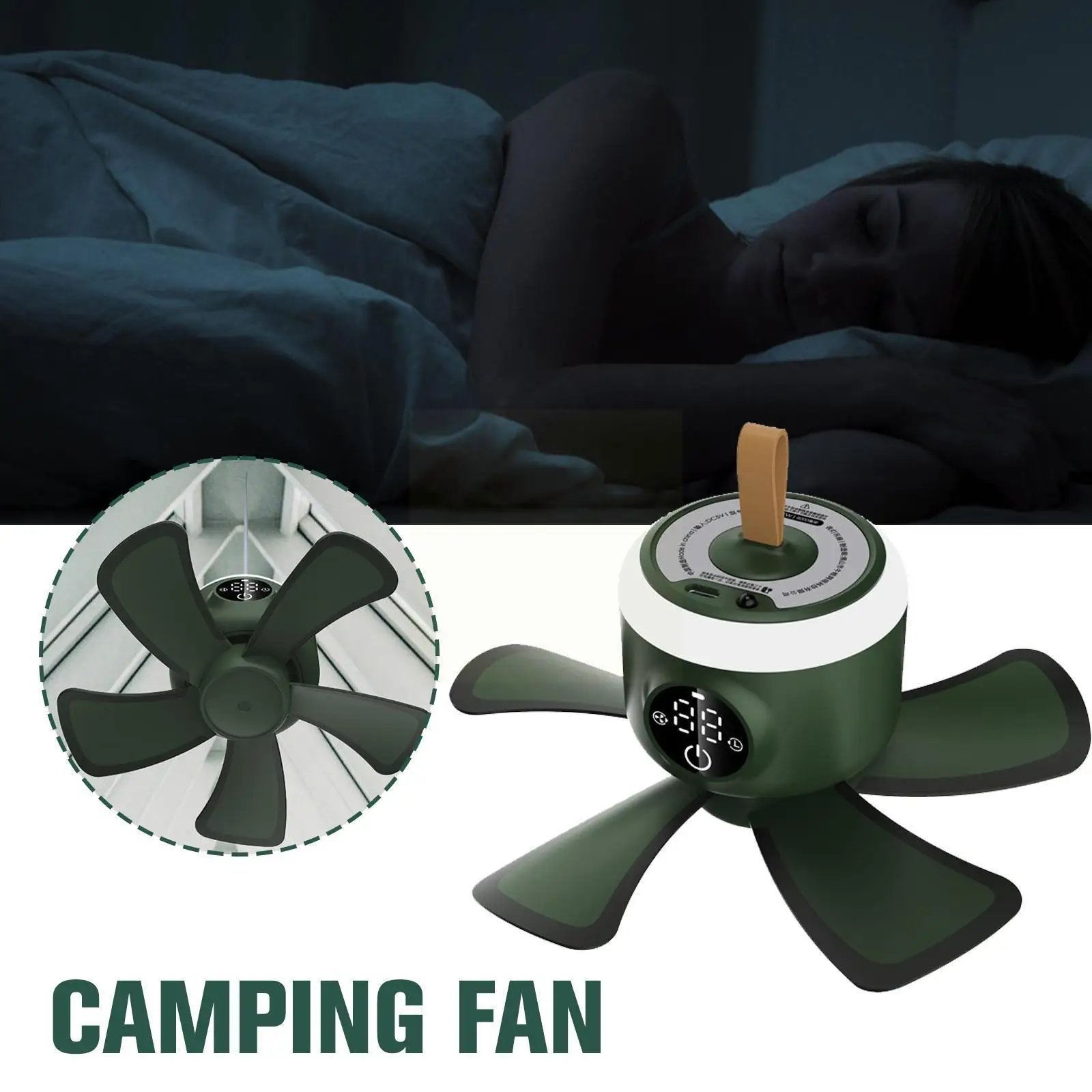 

Mosquito Net Camping Fan Dormitory Silent With Remote Control Usb Light Small Charging Mini Ceiling Fan L4i0