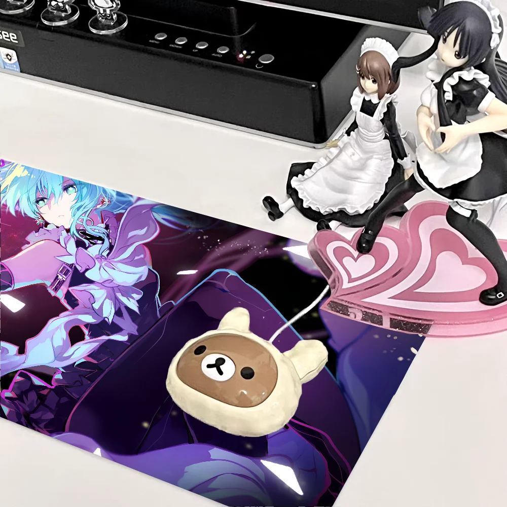 Game Anime Hololive Vtube Hoshimachi Suisei Mousepad Large Keyboard Desk Mat Gaming Mouse Pad LockEdge Non-slip