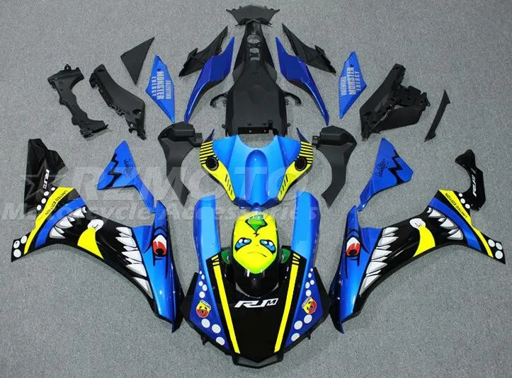 Kit de carenados ABS para motocicleta YAMAHA YZF-R1, juego de carrocería azul tiburón, para modelos 15, 16, 17, 18, 19, 2015, 2016, 2017, 2018 y 2019