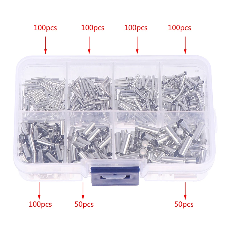 

600Pcs 0.5-6.0mm2 Bootlace Ferrules Cord End Electrical Cable Crimp Terminals