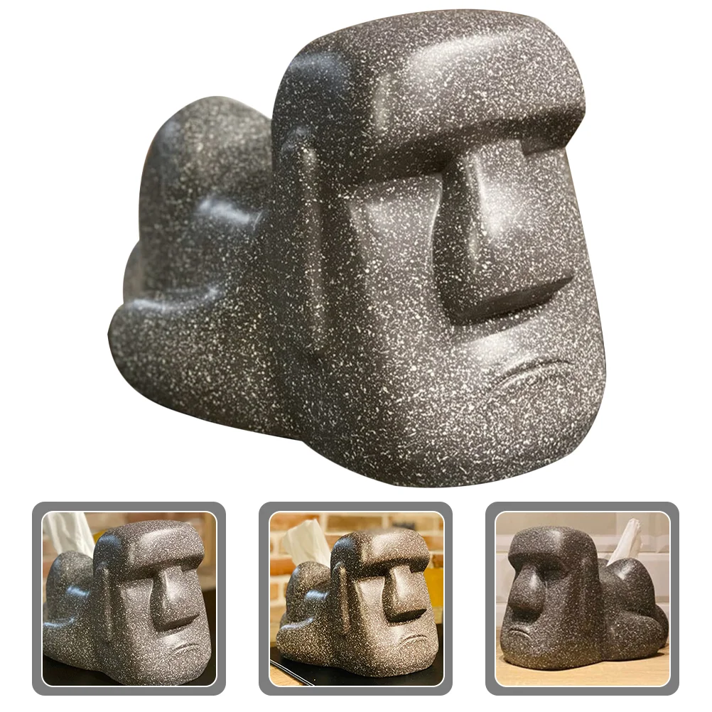 

Tissue Paper Holder Novel Dispenser Bedroom Dresser Decor Bedside Table Stone Statue Household Napkin Resin Cover Vintage Home