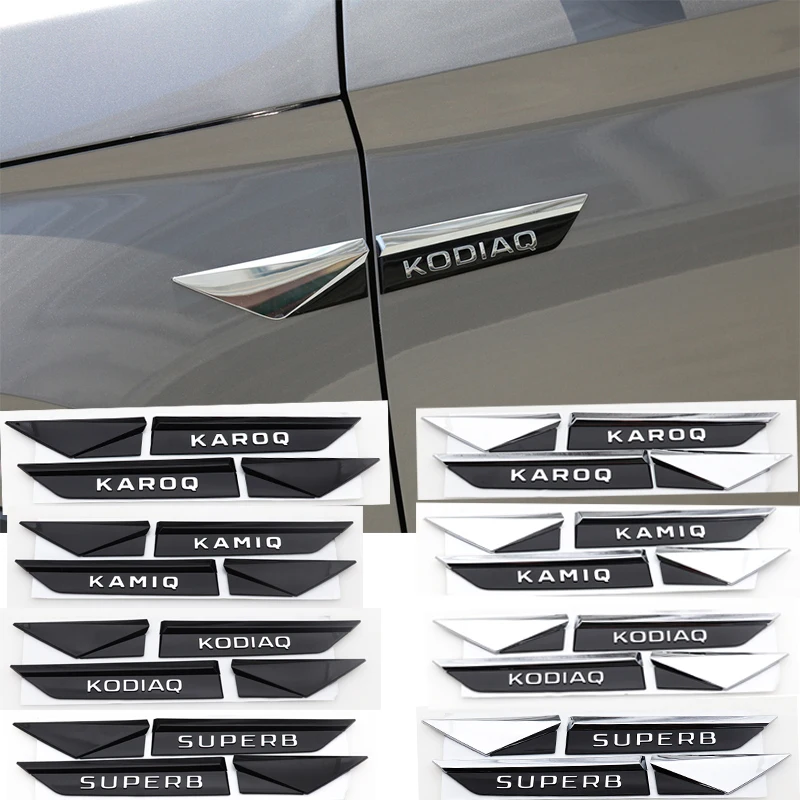 2pcs/1pair ABS Car Fender side sticker Rear Bumper tail door trunk car rear Emblem styling Accessories For Skoda |