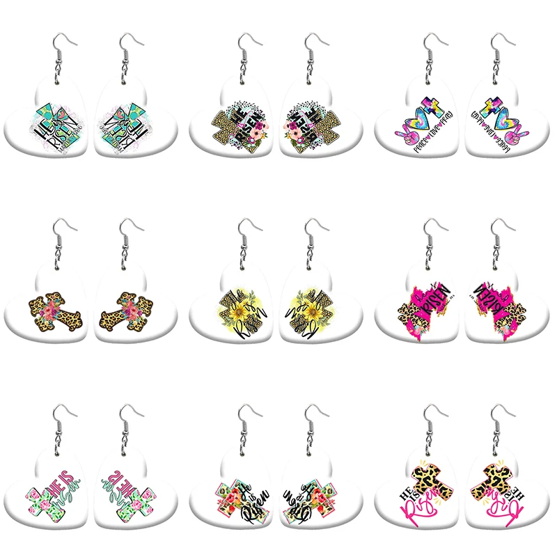 

Cross Catoon DIY Heart Resin Hook Earrings For Women Jewelry Y2K Piercing Ear Drop Dangle Accessories Gift For Girls