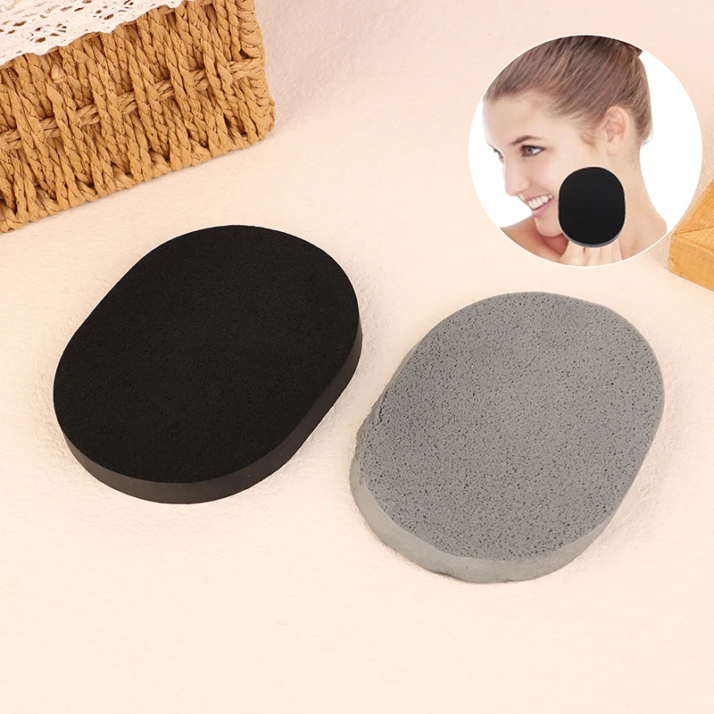 Натуральный черный бамбуковый уголь губка для очистки лица деревянное волокно