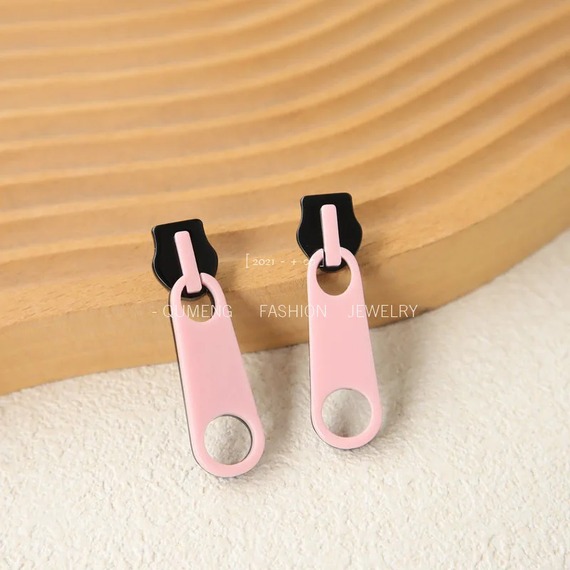 Новые милые Креативные и новые Акриловые Смешные серьги на молнии с
