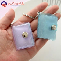 16 pockets jelly color photo album for mini photo sticker name card 12 inch photos with key chain