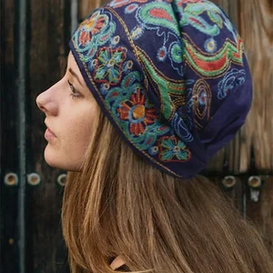 3 Color Hollow Out Hat Vintage Embroidered Floral Vintage Embroidery Flowers Travel Bandanas Print H
