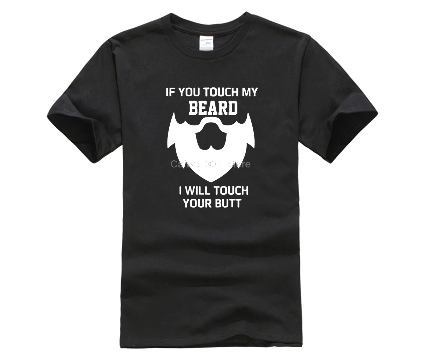 

Популярная забавная Мужская Повседневная футболка, забавная Мужская футболка на день рождения с надписью If You Touch My борода, модная необычная...