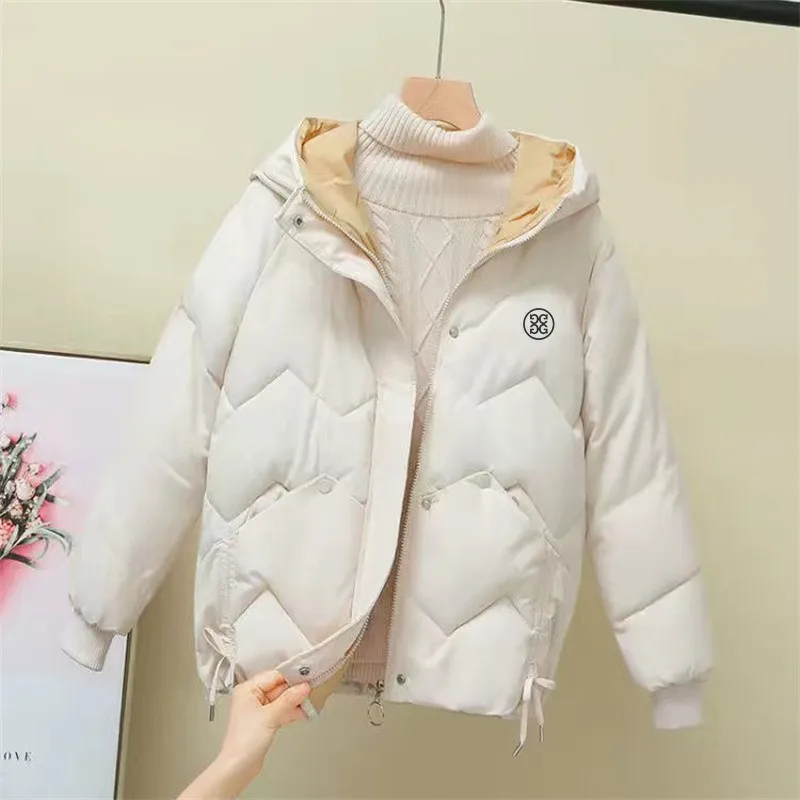 Women Golf Clothing Hooded Jackets High Quality Ladies Down Cotton New Golf Wear 2022 Fashion Winter Thicken Warm Windbreaker