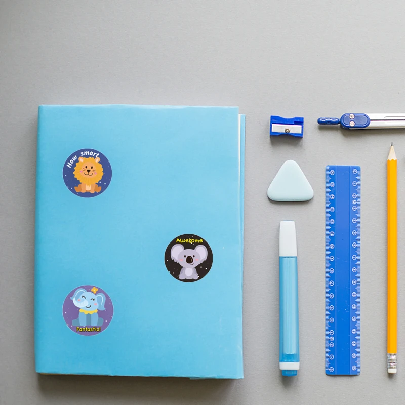 1 дюйм. Призовые наклейки для детей милые животные мотивационные классические