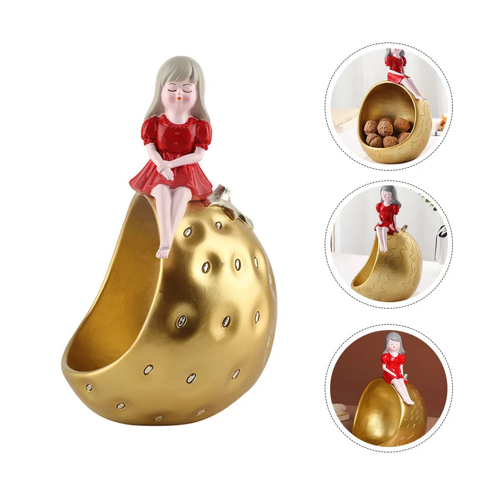 

Bowl Serving Dish Fruit Resin Plate Dresser Tray Bedside Earing Ring Entrance Figurine Holder Nuts Decorative Trinket