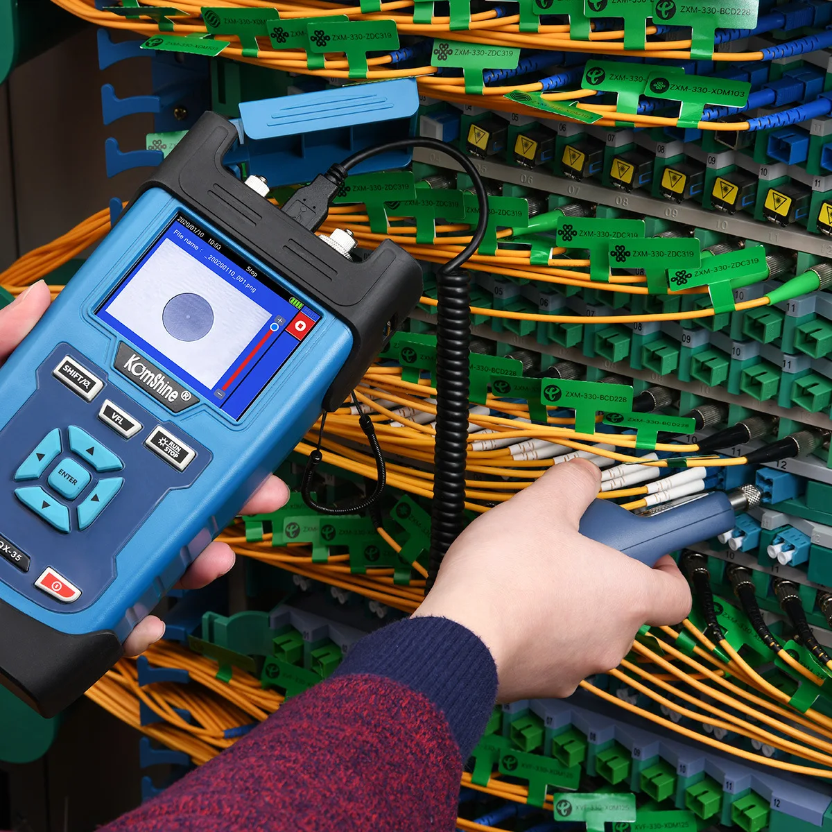 Fiber Endface Detector Handheld Fiber Optic Magnifier 400x Fiber Endface Detector