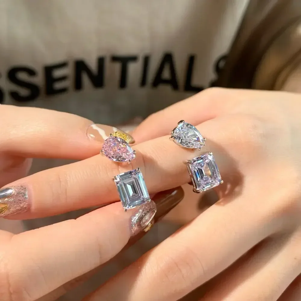 Кольцо LXOEN с цирконом женское милые регулируемые ювелирные украшения под серебро