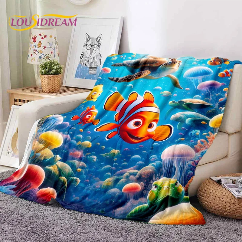 Мягкие фланелевые одеяла с героями мультфильмов Поиск подводного мира удобное