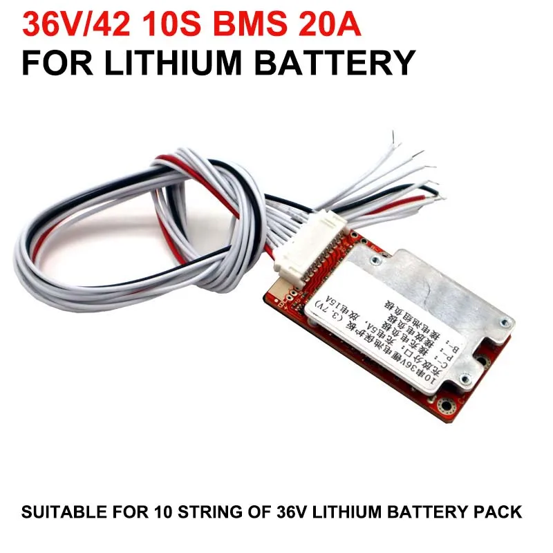 36 в 42 в 10 струн BMS 20A балансировка IC Защитная плата PCB DIY 3,7 v 18650 21700 10 s литиевая батарея